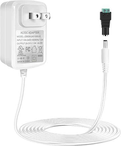24V 1A DC Power Supply Adapter White, fit for Essential Oil Diffusers Humidifiers, Input AC 100-240V (image for) 24V 1A DC Power Supply Adapter White, fit for Essential Oil Diffusers Humidifiers, Input AC 100-240V